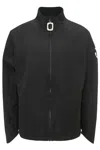 Jw Anderson J. W. Anderson High Neck Jacket With Distinctive Logo Print In Nero Neri E Grigi