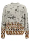 Jw Anderson Beige Sweater With Artistic Print J.w Anderson In Gray