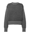 Jw Anderson Striped-jacquard Wool Sweater In Grey