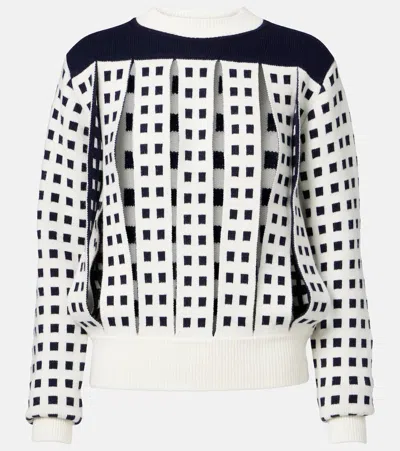 Jw Anderson Geometric Slit Wool-blend Jumper In Multicolor