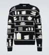 Jw Anderson Tableware-pattern Crew-neck Sweater In Black