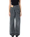 Jw Anderson J. W. Anderson Wide-leg Twisted Design Denim Pants In Black