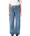 Jw Anderson Twisted Denim Trousers Embroidered Pocket In Blue