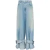 Jw Anderson Buckled Cuff Jeans In Blue