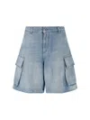 Jw Anderson Cargo Denim Shorts In Blue