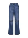 Jw Anderson Cut-out Knee Jeans In Blue