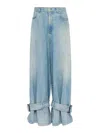 Jw Anderson Buckled Cuff Jeans In Blue