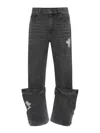 Jw Anderson Bucket Denim Jeans In Grey