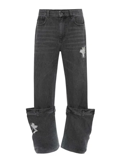 Jw Anderson Straight-leg Bucket Jeans In Black