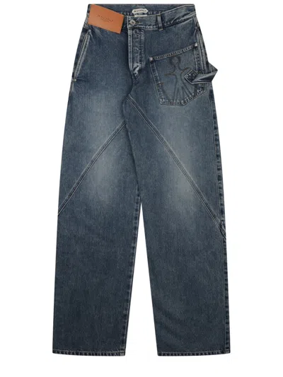 Jw Anderson J.w.anderson Women Workwear Jeans With Off-centralized Closure In Multi