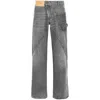 Jw Anderson Twisted Workwear Jeans In Gray