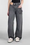 Jw Anderson Black Twisted Leg Workwear Jeans In Grey