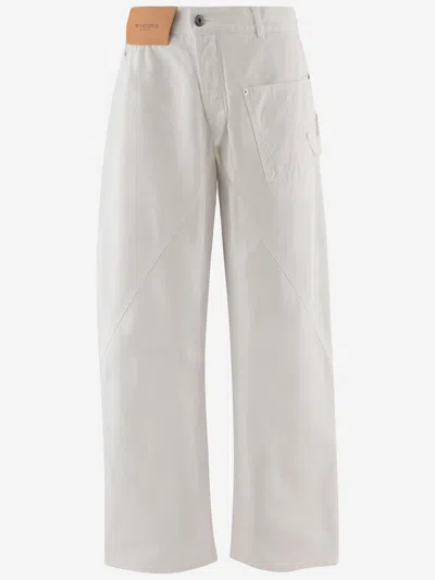 Jw Anderson Jeans In Denim Di Cotone In White