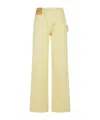 Jw Anderson J. W. Anderson Workwear' Cotton Pants With Yellow Twisted Leg In Yellow