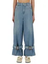 Jw Anderson Wide Jeans With Adjustable Ankle Height Belts