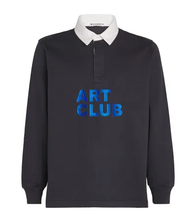 Jw Anderson Jersey Art Club Rugby Sweatshirt In Black