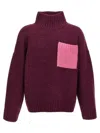 Jw Anderson Multicolor Patch Pocket Sweater In Purple