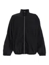 Jw Anderson Black Jacket With Mock Neck And Raglan Sleeves In Tech Fabric Man In Black