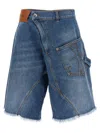 Jw Anderson Blue Twisted Workwear Denim Shorts In Blue