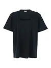 Jw Anderson Black Crewneck T-shirt With Logo Lettering Embroidery On The Front In Cotton Man In Black