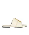 Jw Anderson Anchor Logo Leather Slides In Nude