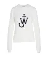 Jw Anderson Women Maglia Con Intarsio Logo In White