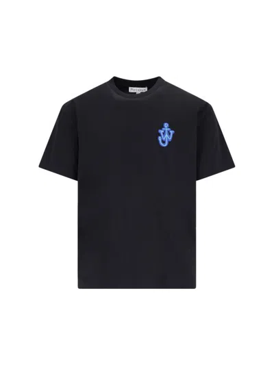 Jw Anderson Jw-initials Anchor Logo T-shirt In Blue