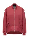 Jw Anderson Oversized Curved Hem Bomber Jacket In Red