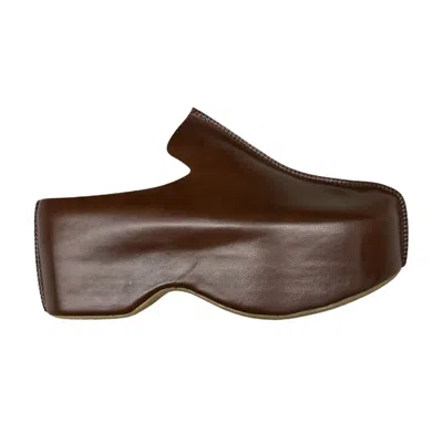 Pre-owned Jw Anderson Leather Platform Clog 'brown' | Men's Size 45