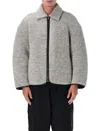 Jw Anderson Light Grey Contrast Trim Casual Jacket In Gray