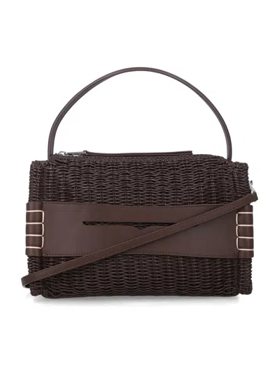 Jw Anderson Loafer Bag In Woven Leather In Brown