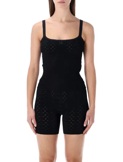 Jw Anderson Pointelle Knit Cami In Black