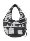 Jw Anderson J. W. Anderson Textured Hobo Bag With Striking Black In Black