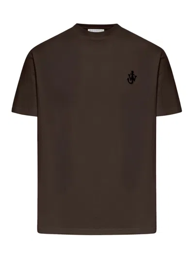 Jw Anderson Jwa Anchor Logo T-shirt In Brown