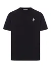 Jw Anderson Black Crewneck T-shirt With Anchor Embroidery On The Front In Black