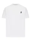 Jw Anderson Men White Crewneck T-shirt With Logo Embroidery On The Front In Cotton Man In White