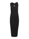 Jw Anderson Anchor Logo Twist Strap Rib Tank Dress In Black
