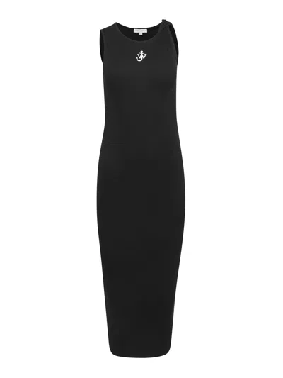 JW ANDERSON JWA ANCHOR LOGO TWISTED SHOULDER DRESS