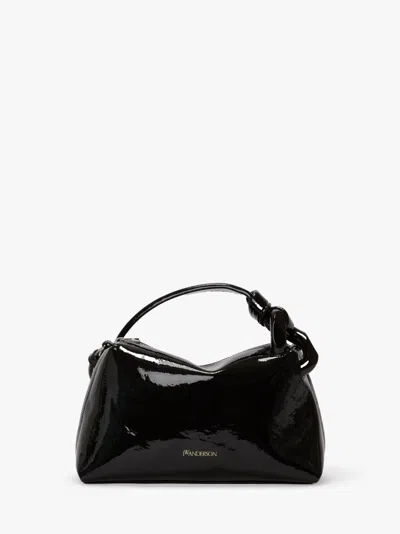 Jw Anderson Jwa Corner Bag - Coated Denim Top Handle Bag In Black