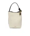 Jw Anderson The Chain Canvas Bucket Bag In Nude