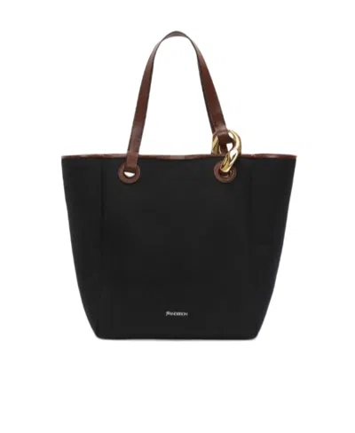 Jw Anderson Jwa Corner Canvas Tote Bag In Black