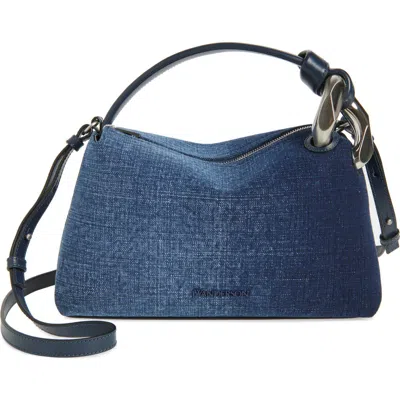 Jw Anderson Corner Denim Shoulder Bag In 800 Blue