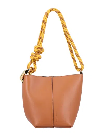 Jw Anderson Jwa Corner Small Bucket Bag In Brown