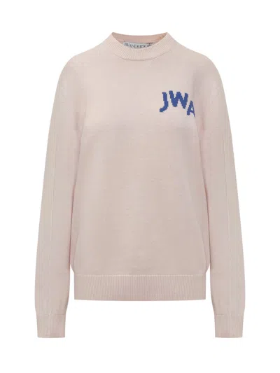 Jw Anderson Jwa Crew Neck Sweater In White