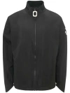 Jw Anderson Logo High Neck Jacket With Straight Hem In Blue