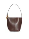 Jw Anderson Corner Bucket Shoulder Bag In Brown Leather