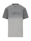 Jw Anderson Tie-dyed Logo Embroidered T-shirt In Gray