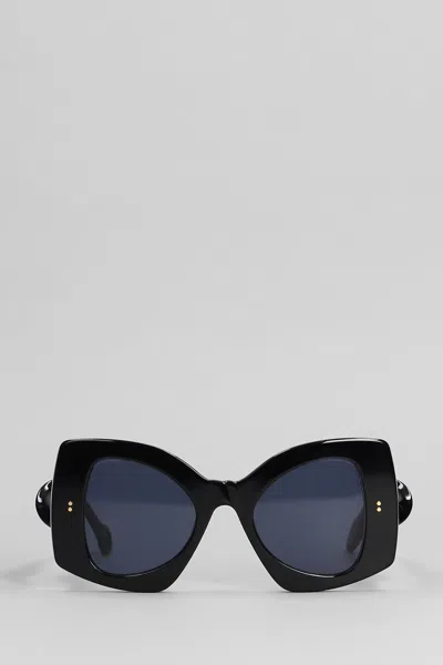 Jw Anderson Jwa04 Twister Sunglasses In Black Acetate