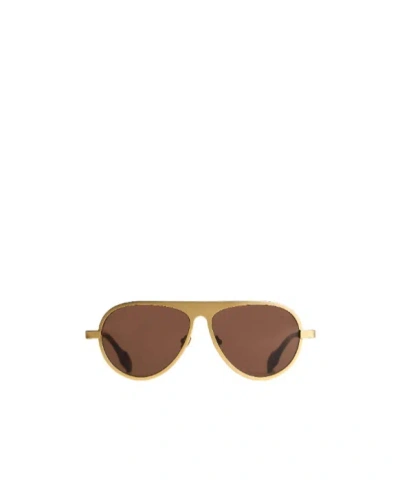Jw Anderson Jwa05 Aviator Sunglasses In Gold In Brown