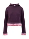 Jw Anderson J.w. Anderson Jwanchor Satin Trimmed Sweatshirt In Plum